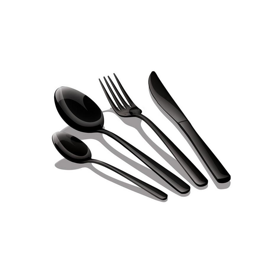 16-teiliges Besteckset Black Silver Collection