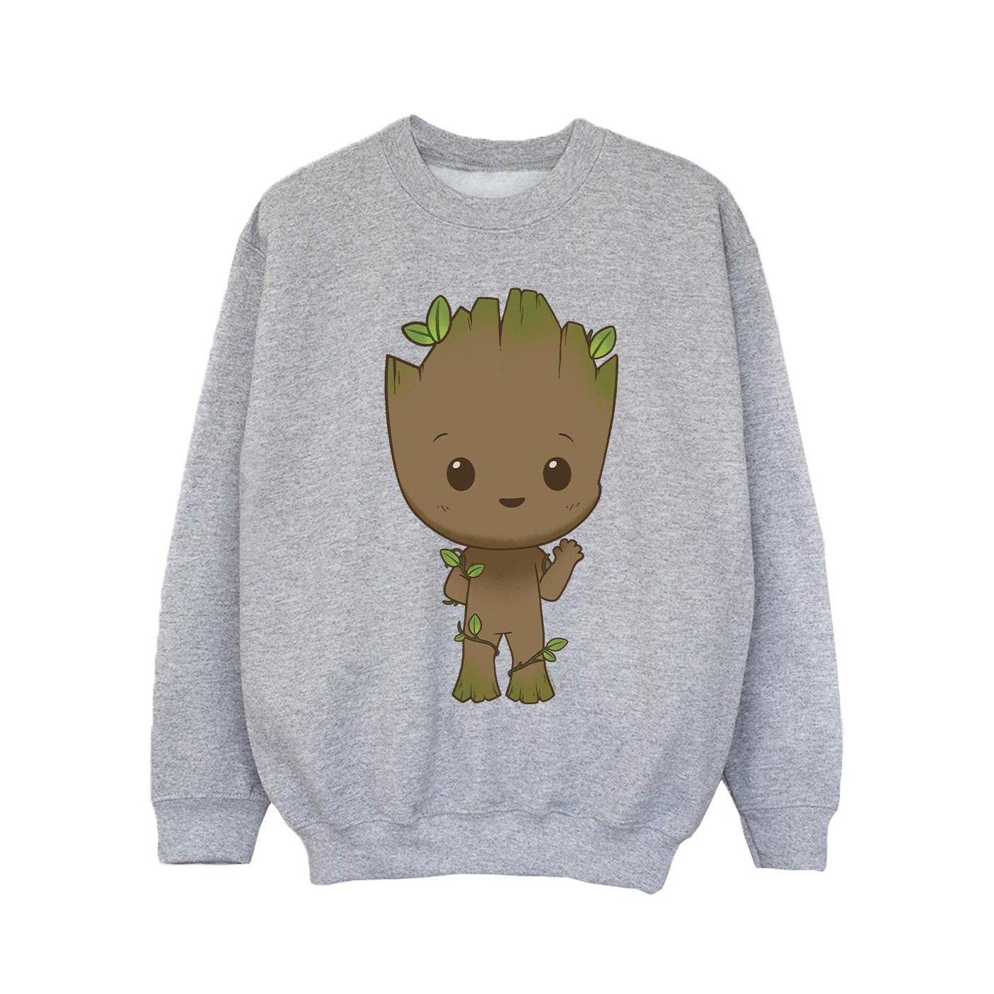 Image of I Am Groot Chibi Wave Pose Sweatshirt Unisex Grau 116