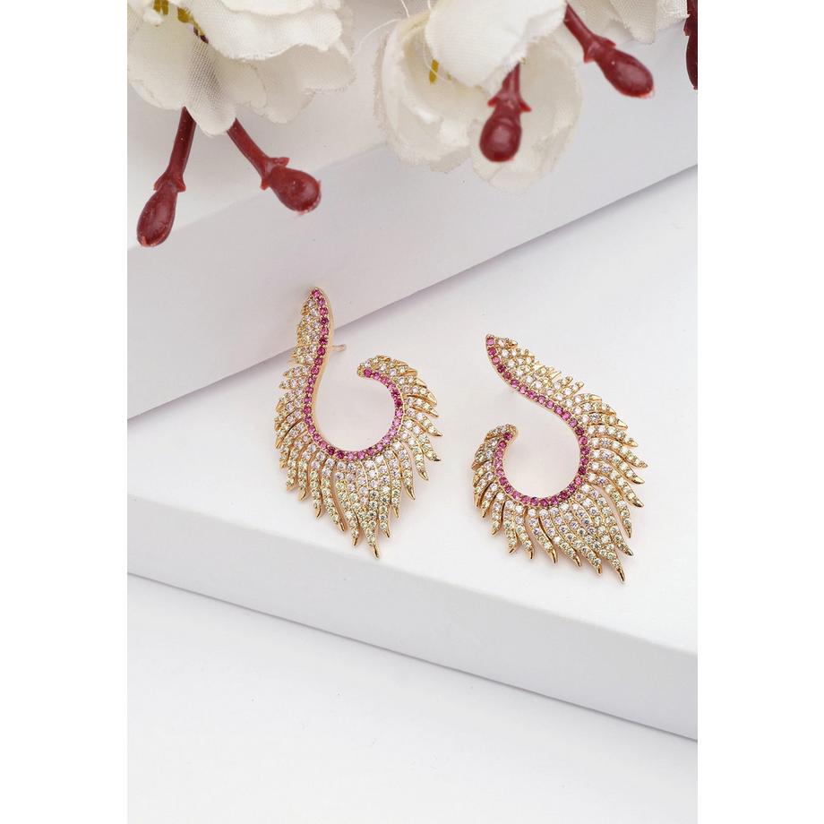 AVANT-GARDE PARIS  Diva Wunderschöne Feder-Steckerohrringe 