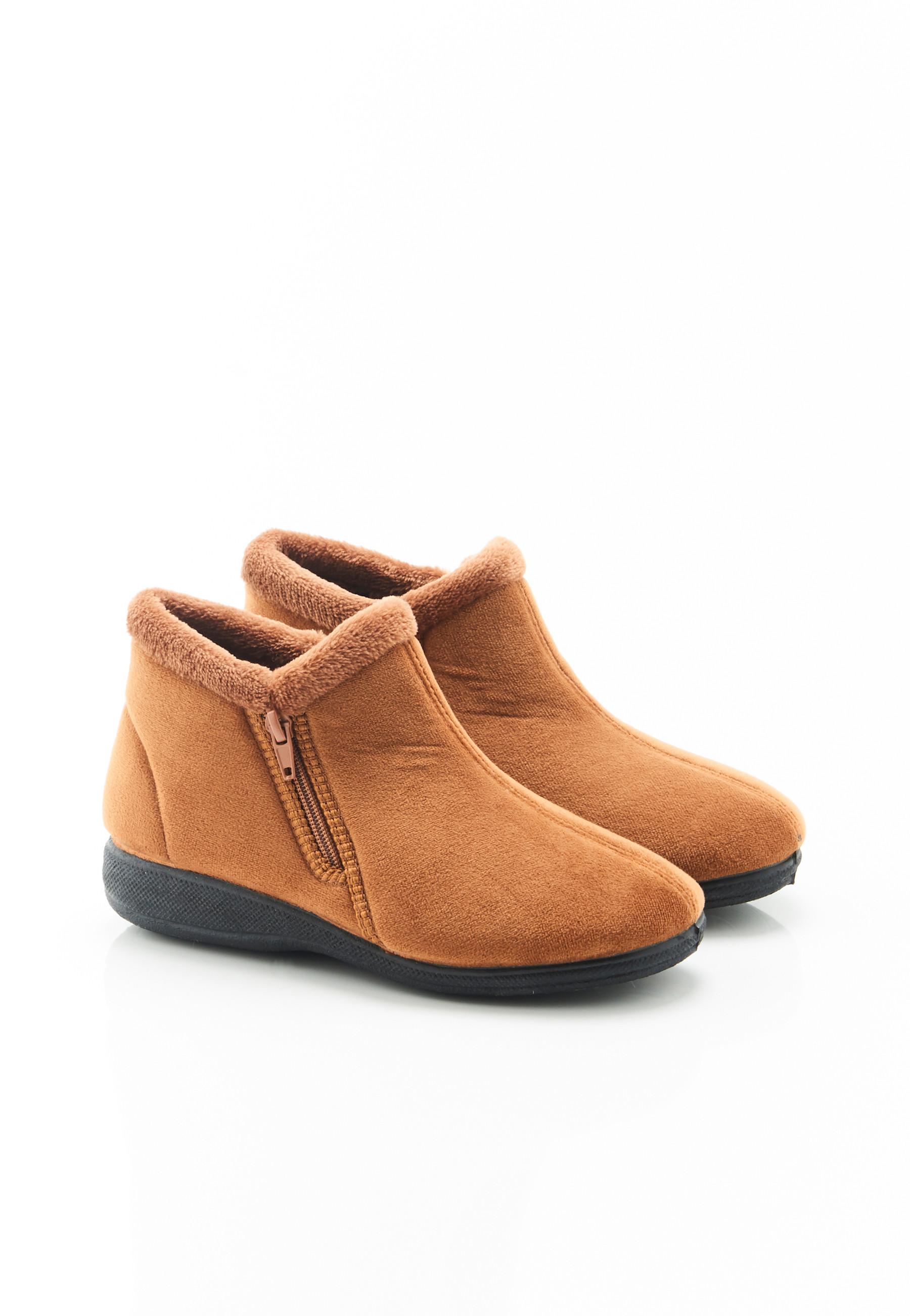 Image of Gefütterte Hausstiefelette Mit Thermolactylfaser. Damen Braun 40