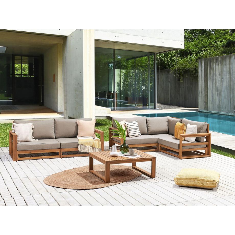 Beliani Set lounge pour jardin en Bois d'acacia certifié FSC® Scandinave TIMOR  