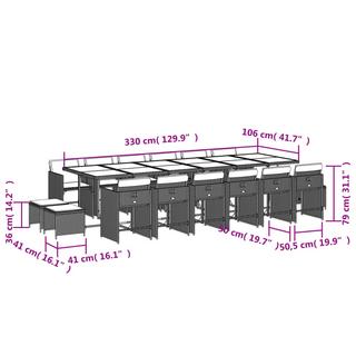 VidaXL Garten essgruppe poly-rattan  