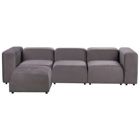 Beliani 3-Sitzer Sofa mit Ottomane aus Samtstoff Modern FALSTERBO  