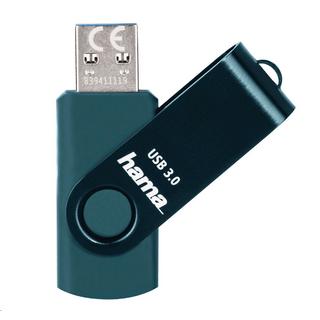 hama  USB-Stick Rotate - 256 GB, USB 3.0, 90MB/s, Petrolblau 
