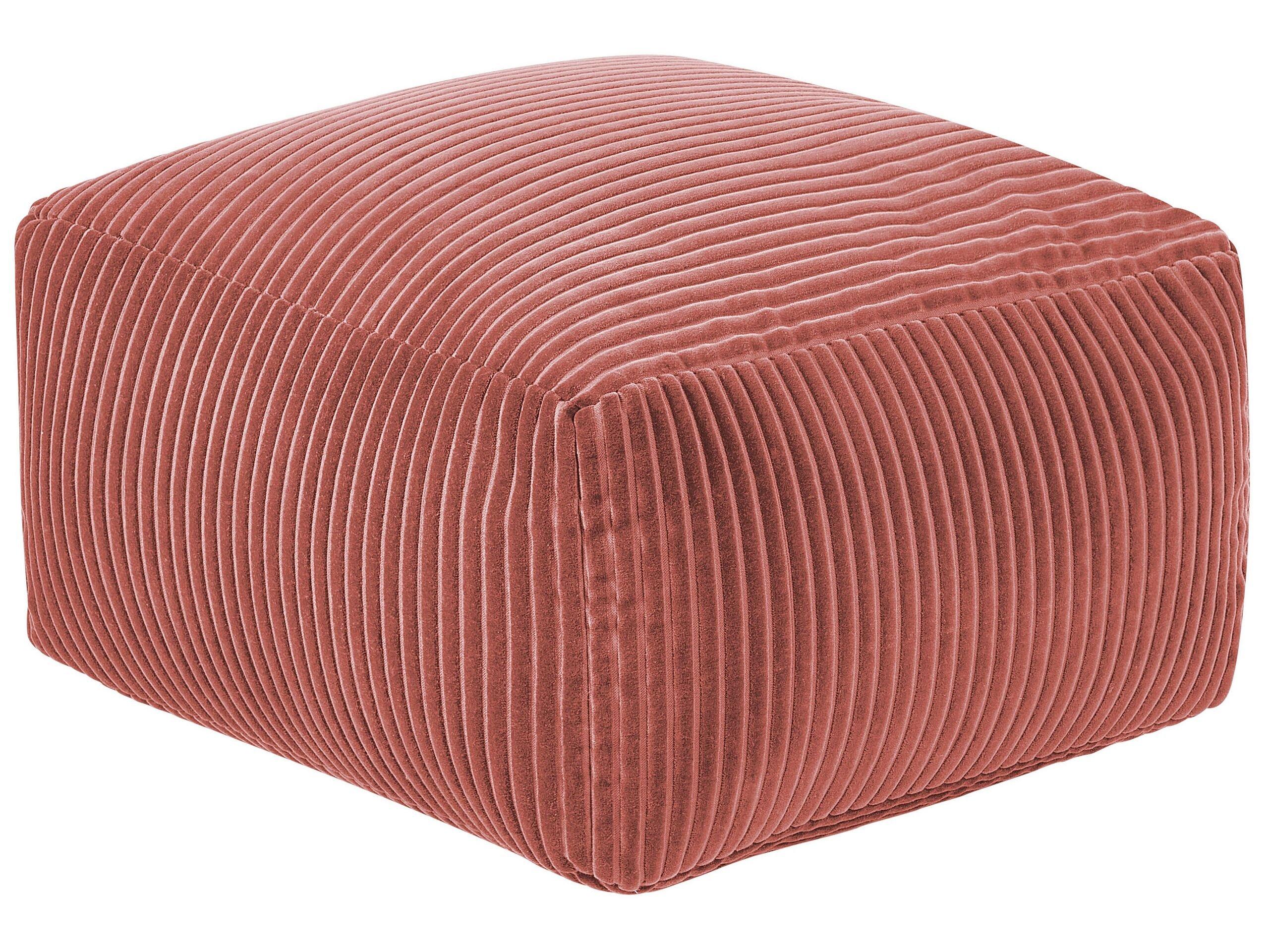 Beliani Pouf en Velours côtelé Moderne MUKKI  