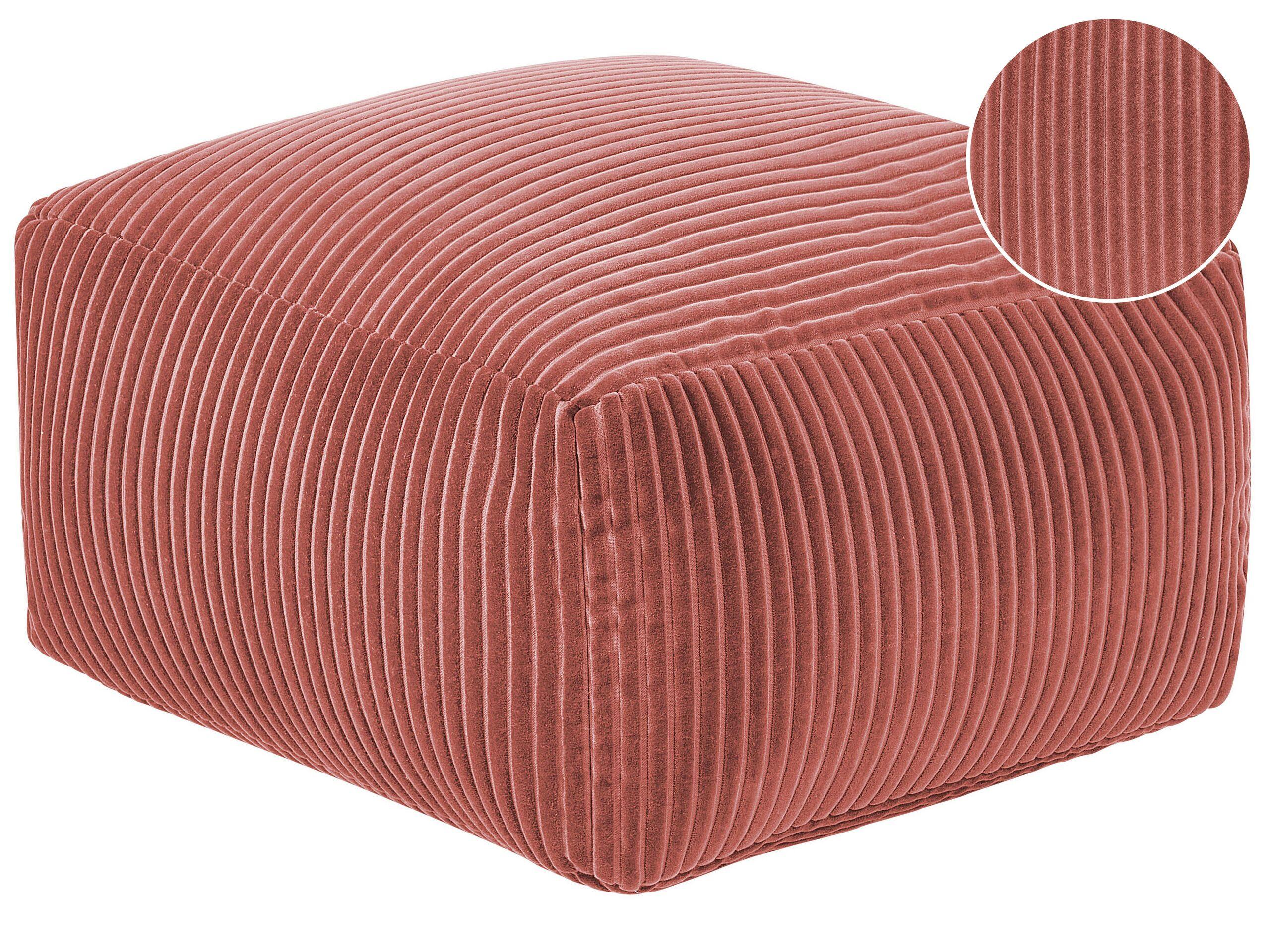 Beliani Pouf en Velours côtelé Moderne MUKKI  