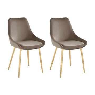 Lot de 2 chaises MASURIE Velours métal doré