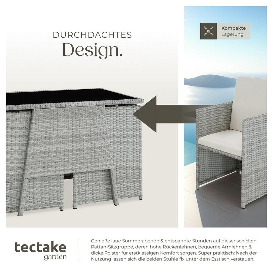 Tectake Salon de jardin LAUSANNE pour 2 personnes  