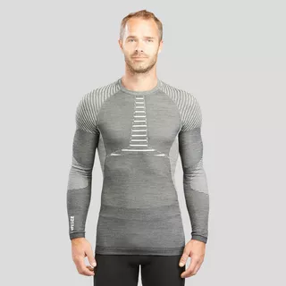 WEDZE Sous-vêtement de ski homme - BL 980 laine mérinos seamless haut -  gris