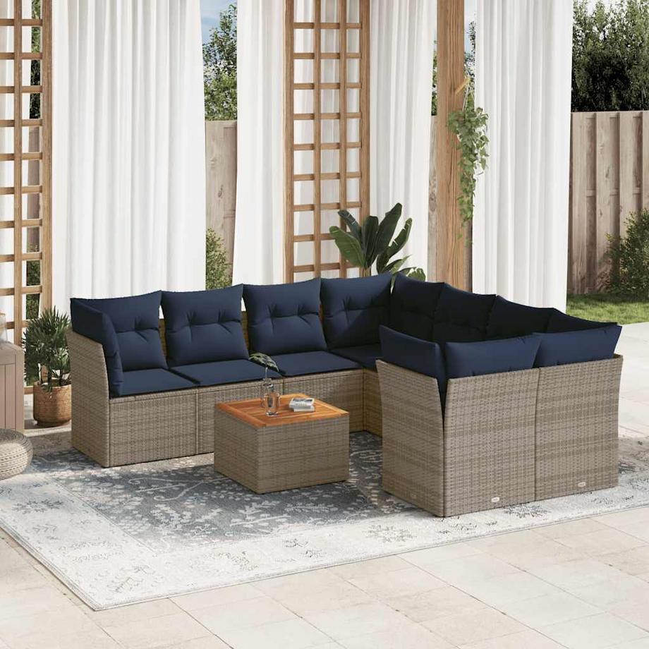 VidaXL set divano da giardino Polirattan  
