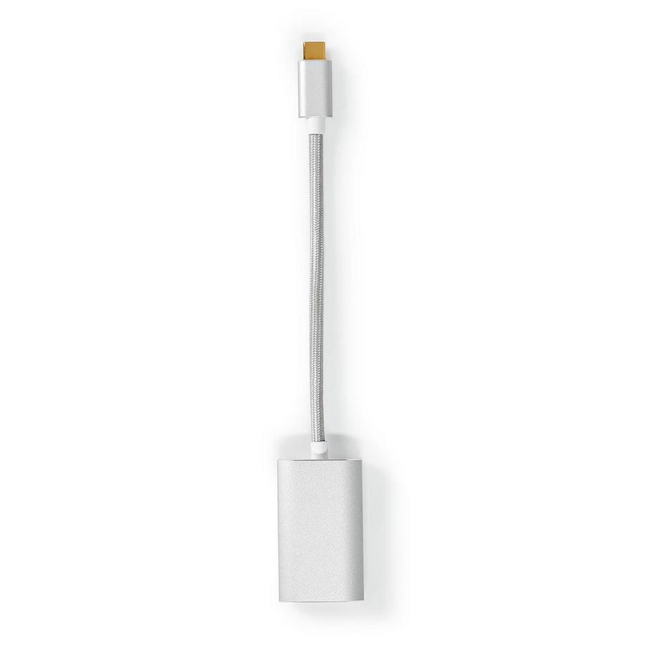 Adaptateur USB-C™ | USB 3.2 Gen 1 | USB-C™ mâle | DisplayPort femelle / USB-C™ femelle | 4K@60Hz | Alimentation électrique | 0,20 m | Rond | Plaqué or | Tressé / Nylon | Argent | Boîte avec fenêtre couverte