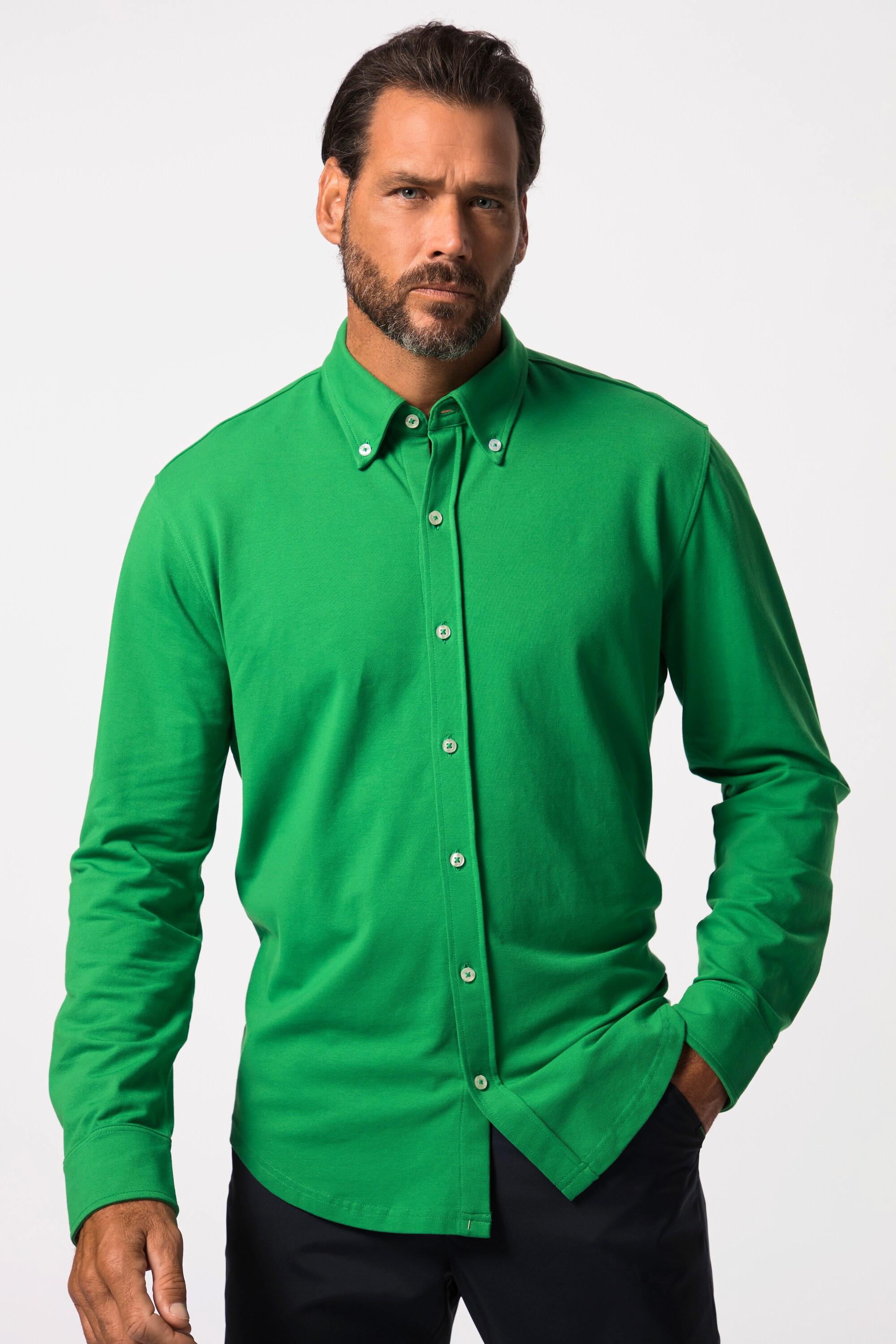 JP1880  Camicia di piqué da golf con FLEXNAMIC®, vestibilità moderna e colletto button-down 