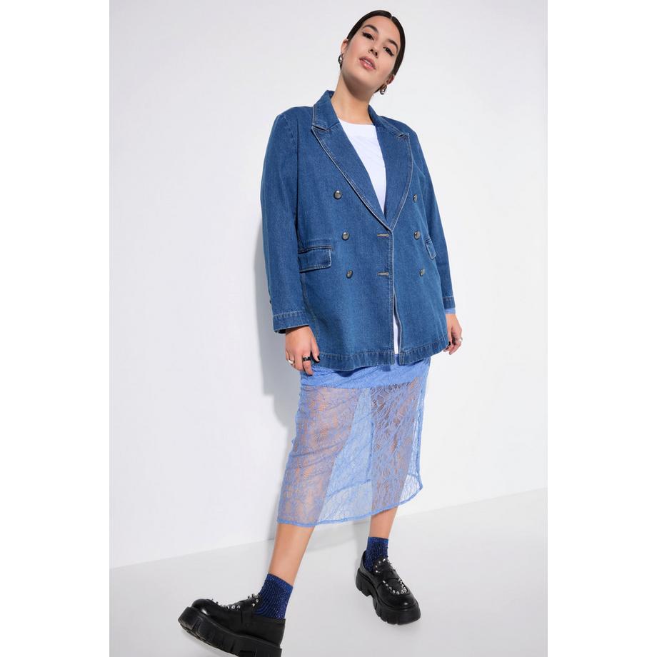 Studio Untold Jean Coupe Loose Blazer Deux Rangées de Boutons  