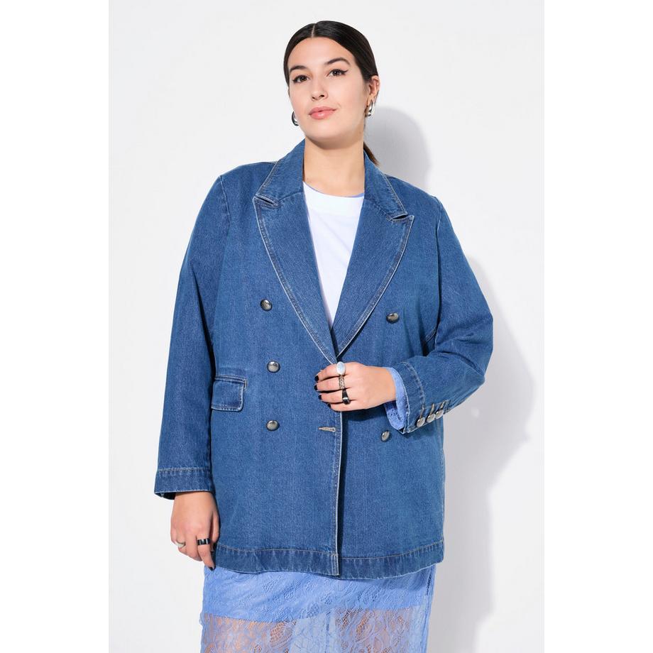 Studio Untold Jean Coupe Loose Blazer Deux Rangées de Boutons  