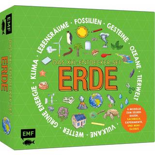 Das XXL-Entdecker-Set - Erde: 6 Modelle zum Selberbauen, Sachbuch, Experimente und Mini-Globus Fitchard, Felicity; Strohbach, Julia (Übersetzung) Copertina rigida 