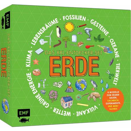 Das XXL-Entdecker-Set - Erde: 6 Modelle zum Selberbauen, Sachbuch, Experimente und Mini-Globus Fitchard, Felicity; Strohbach, Julia (Übersetzung) Copertina rigida 