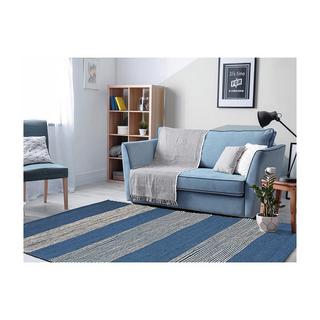 OZAIA Tappeto  in Juta tessuto a mano Blu marine e Bianco KOCHI  