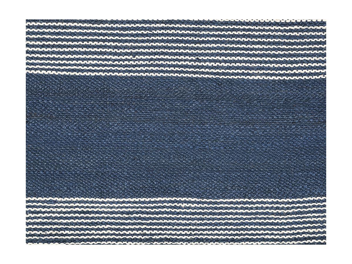 OZAIA Tappeto  in Juta tessuto a mano Blu marine e Bianco KOCHI  