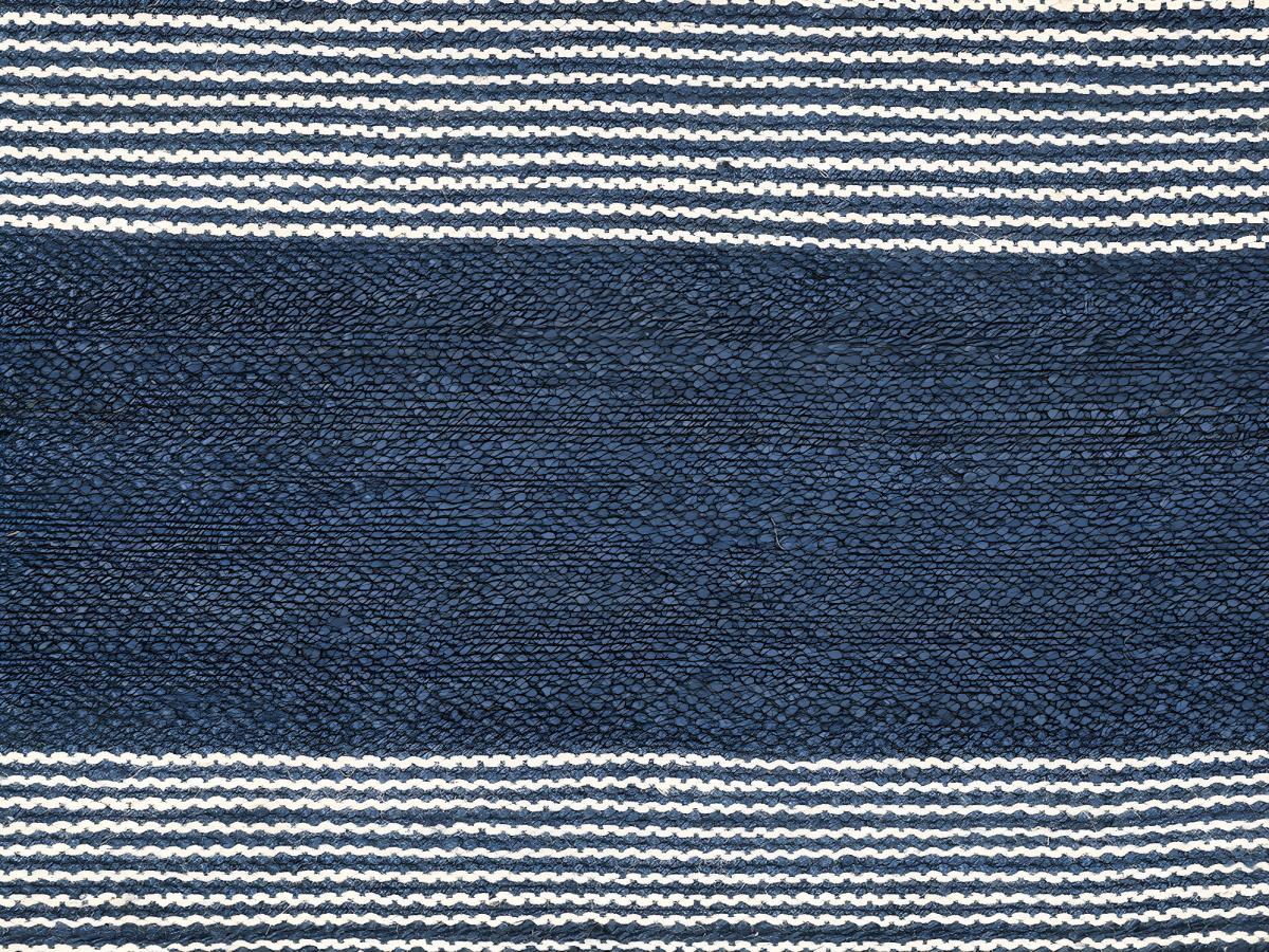 OZAIA Tappeto  in Juta tessuto a mano Blu marine e Bianco KOCHI  