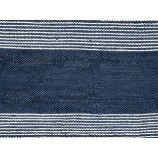 OZAIA Tappeto  in Juta tessuto a mano Blu marine e Bianco KOCHI  