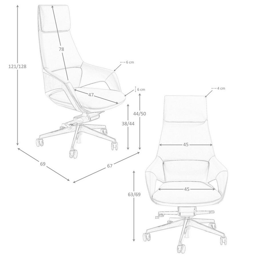 ANGEL CERDA Fauteuil de bureau pivotant en similicuir  