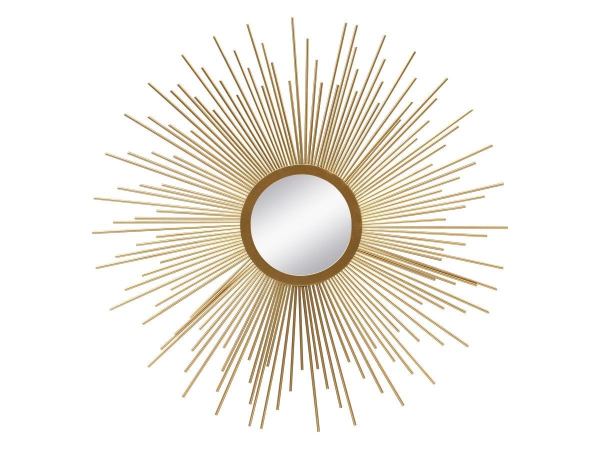 Vente-unique Miroir mural soleil en métal  - D. 70 cm - Doré -  LEVANZO  