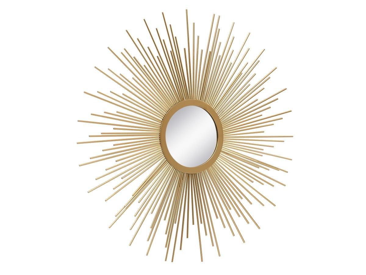 Vente-unique Miroir mural soleil en métal  - D. 70 cm - Doré -  LEVANZO  