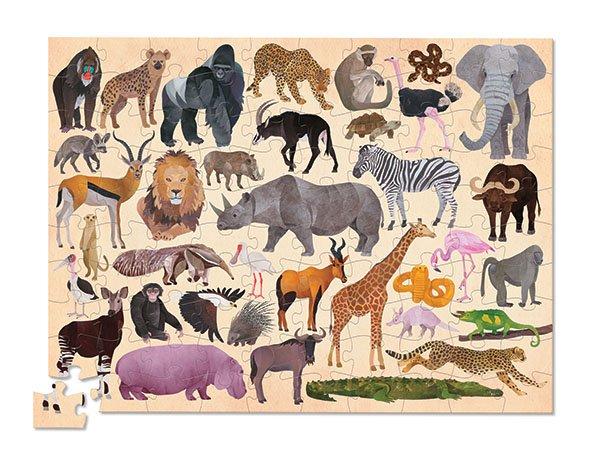 Crocodile Creek  Puzzle 100 pièces: 36 animaux sauvages, Crocodile Creek 