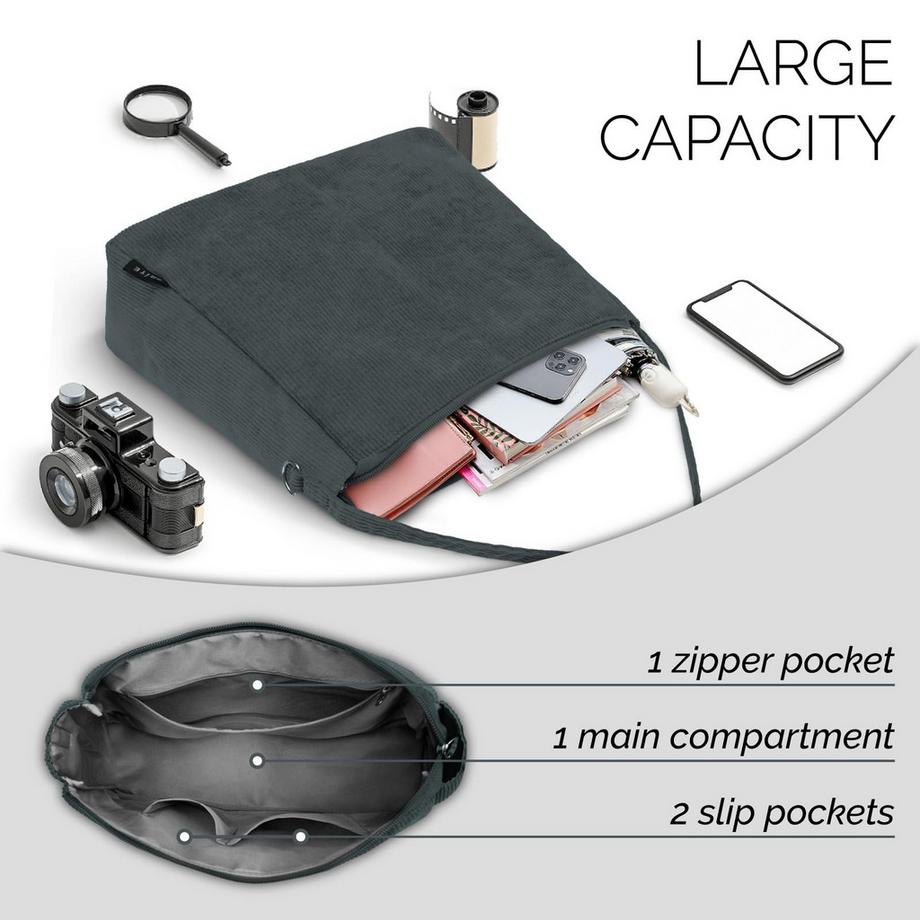 Only-bags.store Cord Reissverschluss Umhängetasche Gross Shopper Tote Bag  