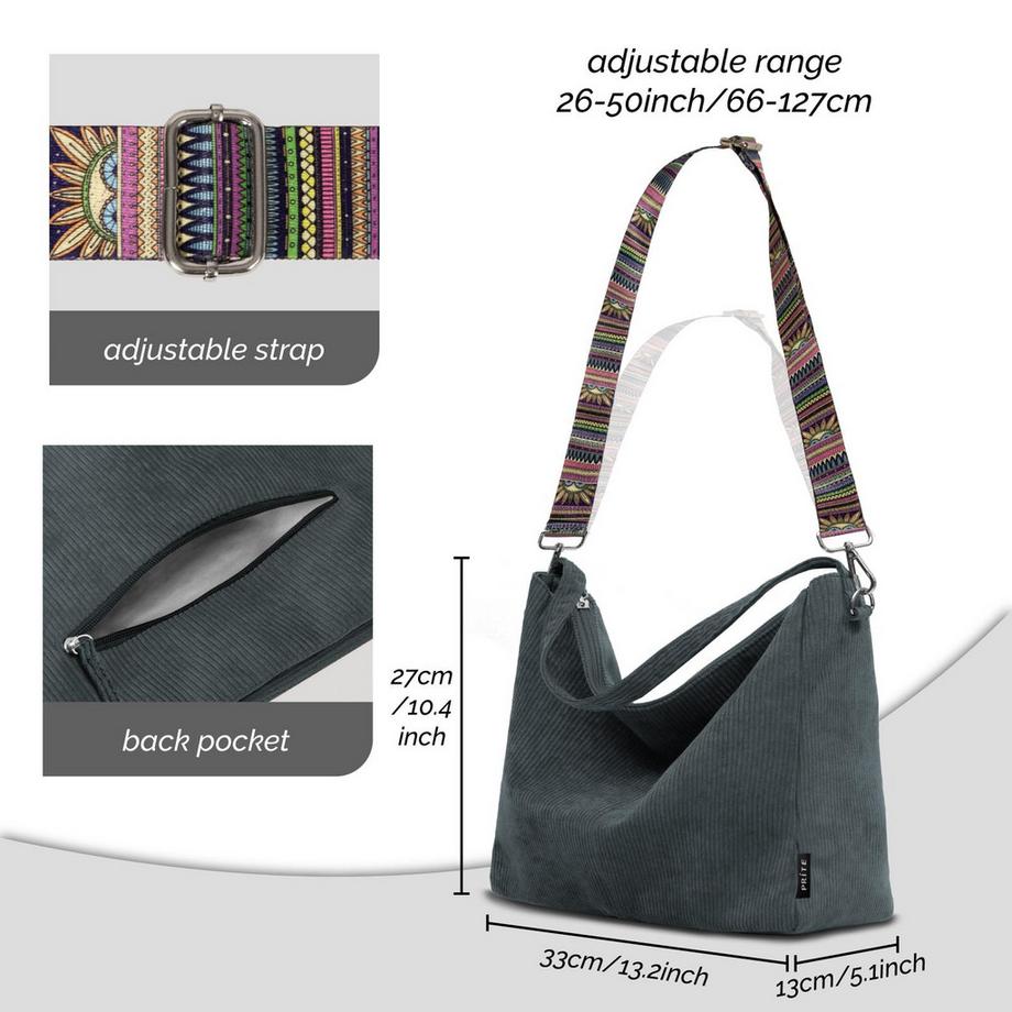Only-bags.store Cord Reissverschluss Umhängetasche Gross Shopper Tote Bag  