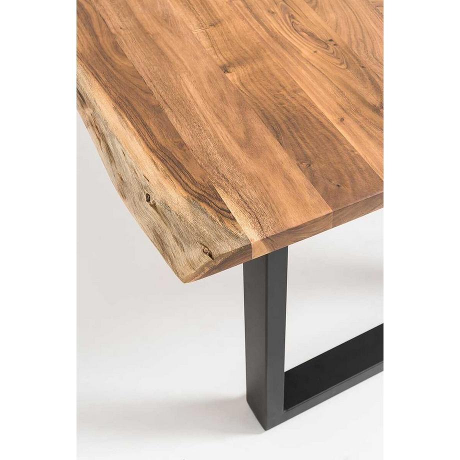mutoni Table en bois massif Luranta acacia pieds en U naturel 240x110  