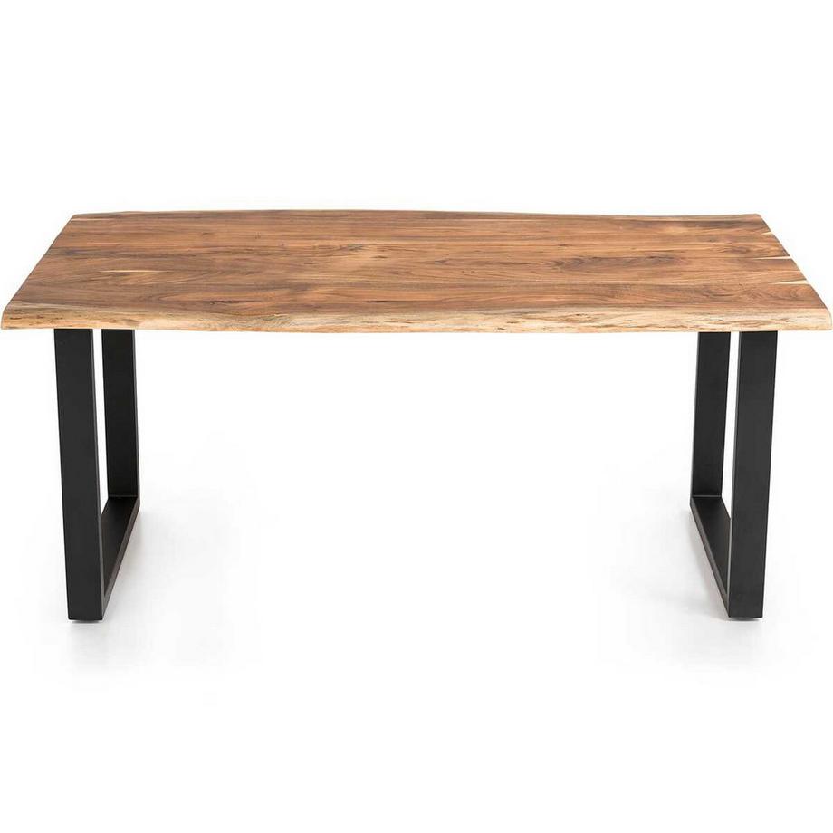 Tavolo in legno massiccio Luranta acacia gambe a U naturale 240x110