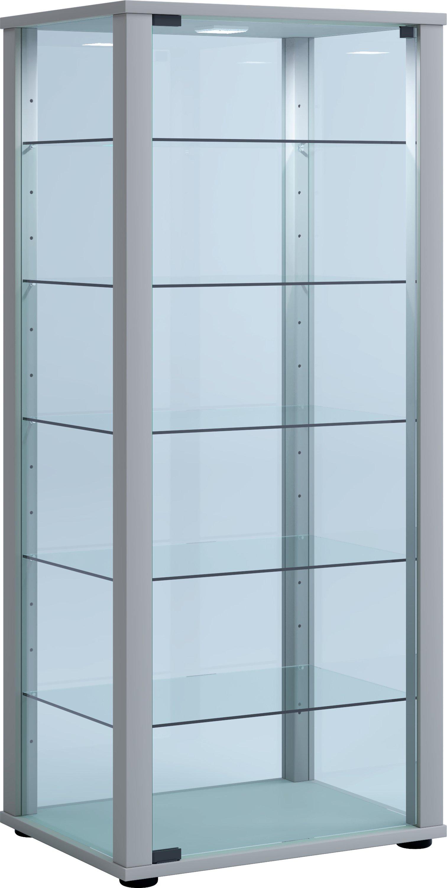 VCM Holz Glas Vitrine Sammelvitrine Glasvitrine Schaukasten Standvitrine Kavisa L  