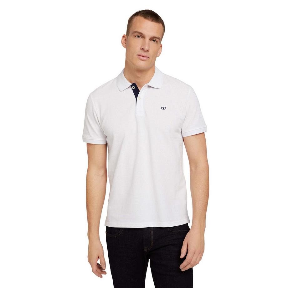 TOM TAILOR Polo  Pack de 1 Confortable à porter-Basic Polo With Contrast  