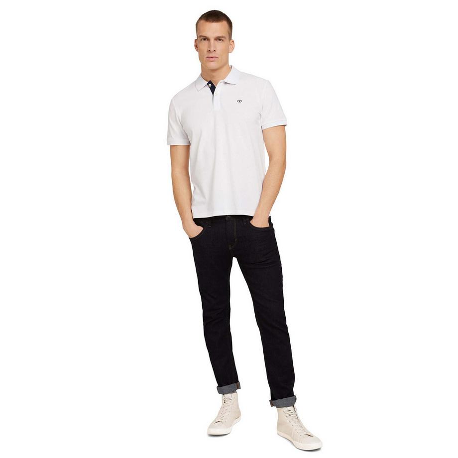 TOM TAILOR Polo  Pack de 1 Confortable à porter-Basic Polo With Contrast  