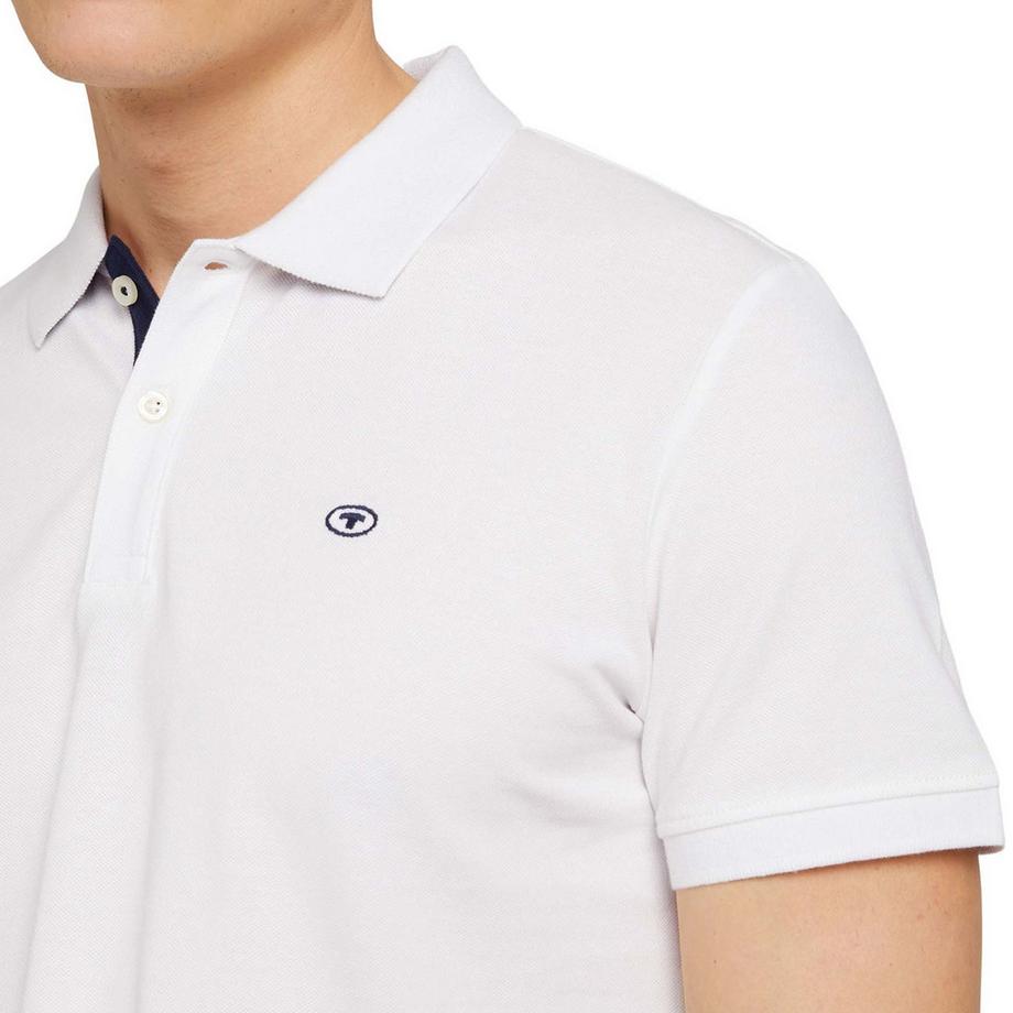 TOM TAILOR Polo  Pack de 1 Confortable à porter-Basic Polo With Contrast  