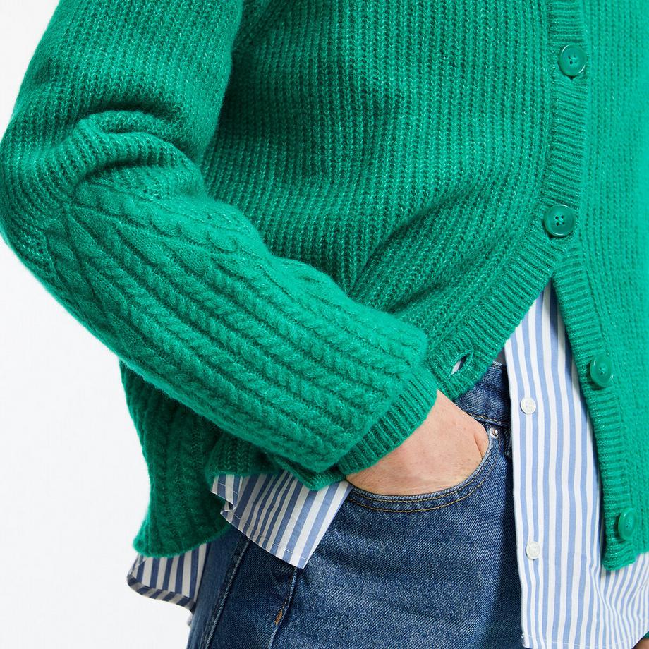 La Redoute Collections Cardigan collo tondo in maglia a coste  