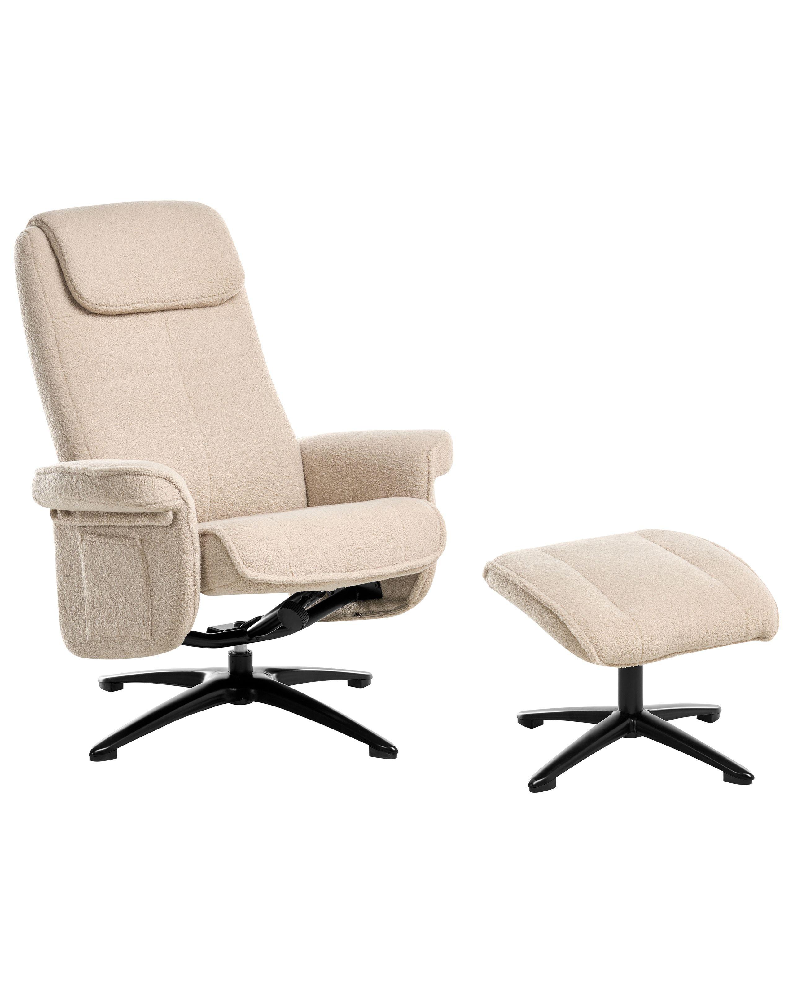 Beliani Fauteuil inclinable en Bouclé Traditionnel GERAS  