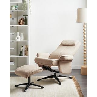Beliani Fauteuil inclinable en Bouclé Traditionnel GERAS  