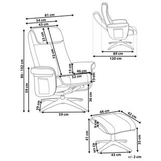 Beliani Fauteuil inclinable en Bouclé Traditionnel GERAS  