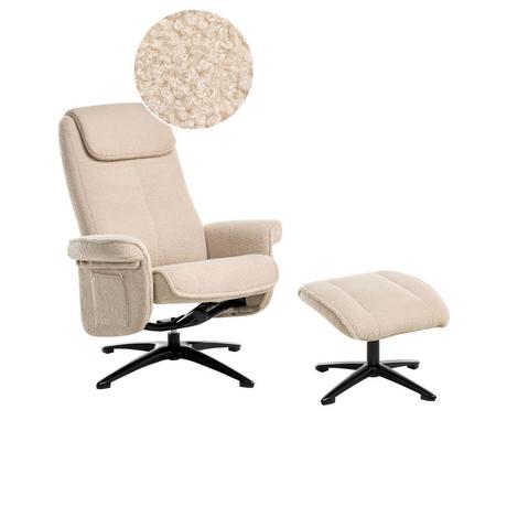 Beliani Fauteuil inclinable en Bouclé Traditionnel GERAS  