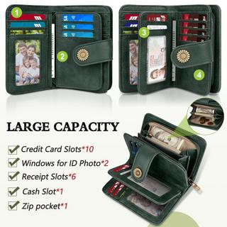 Only-bags.store Portafoglio Vintage in Pelle PU Grande Capacità  