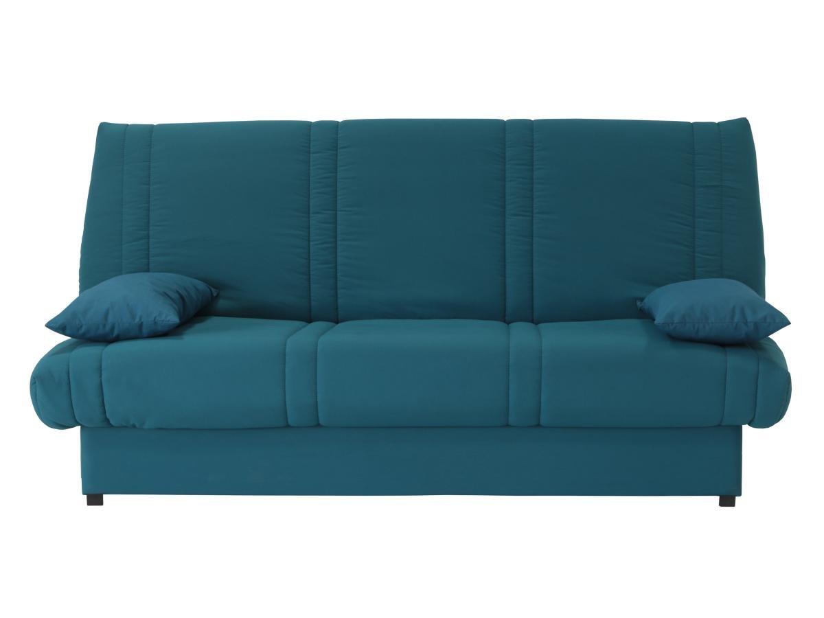 Image of Klappsofa - 100% Baumwolle - Blau - mit Bettkasten - FARWEST II Klappsofa - 100% Baumwolle - Blau - mit Bettkasten - FARWEST II