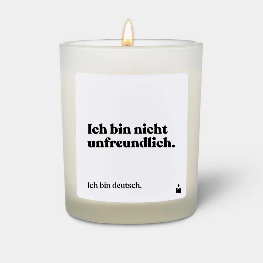 Duftkerze Weiss Woody Ich bin nicht unfreundlich. Ich bin deutsch.