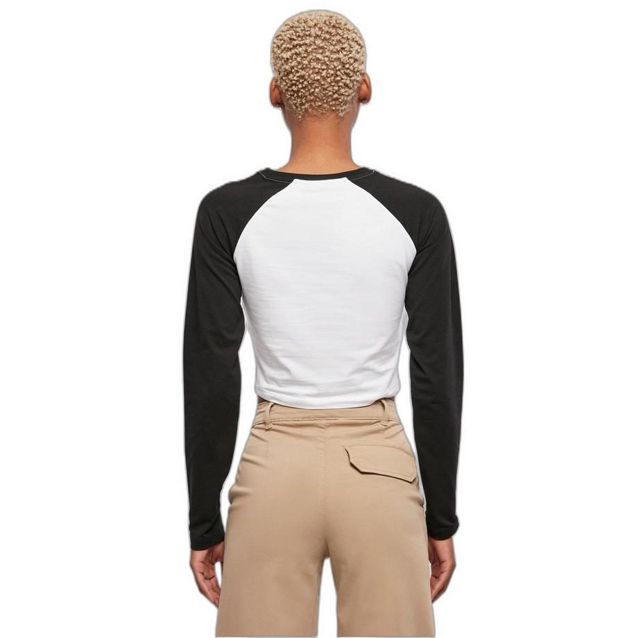 URBAN CLASSICS Langarm Crop Retro Baseball T-Shirt  