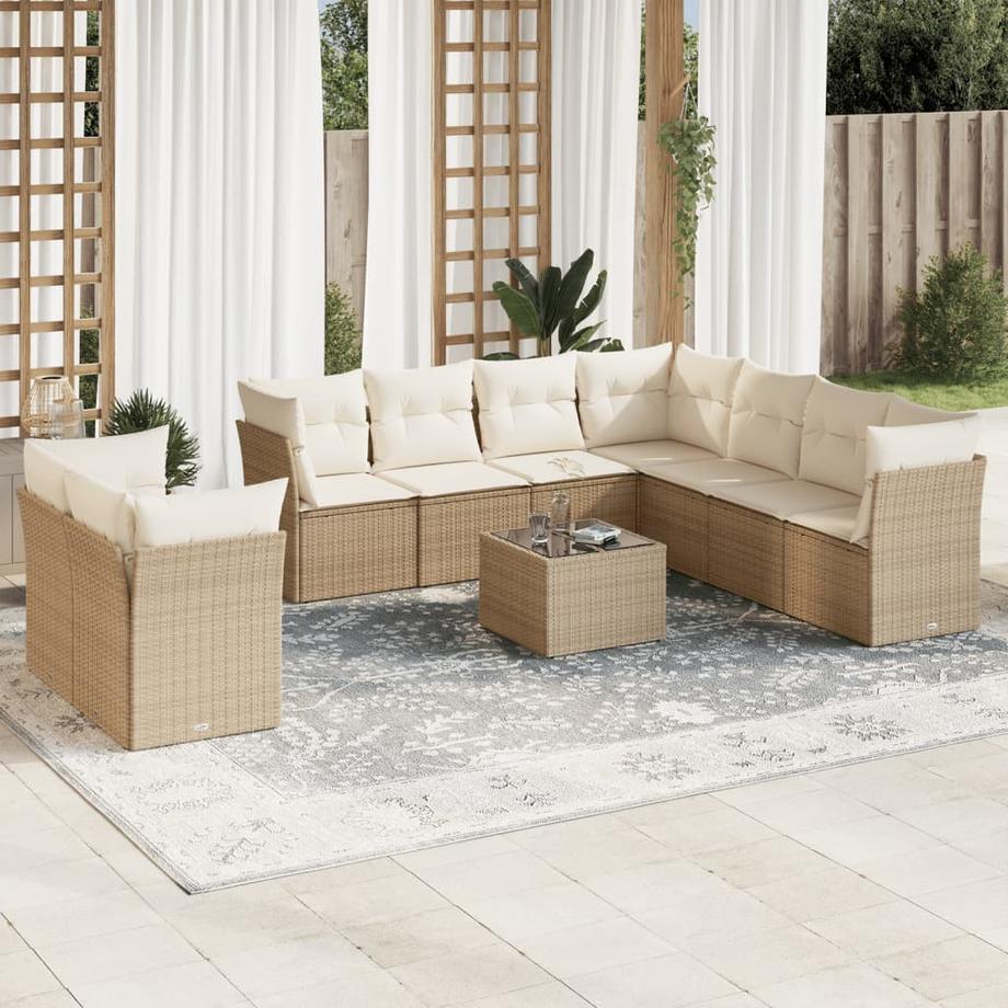 VidaXL Ensemble de canapés de jardin rotin synthétique  