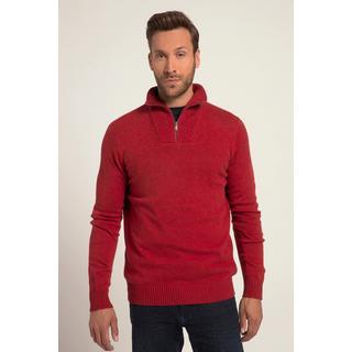 JP1880  Pullover polo con collo alto, zip e più filati 