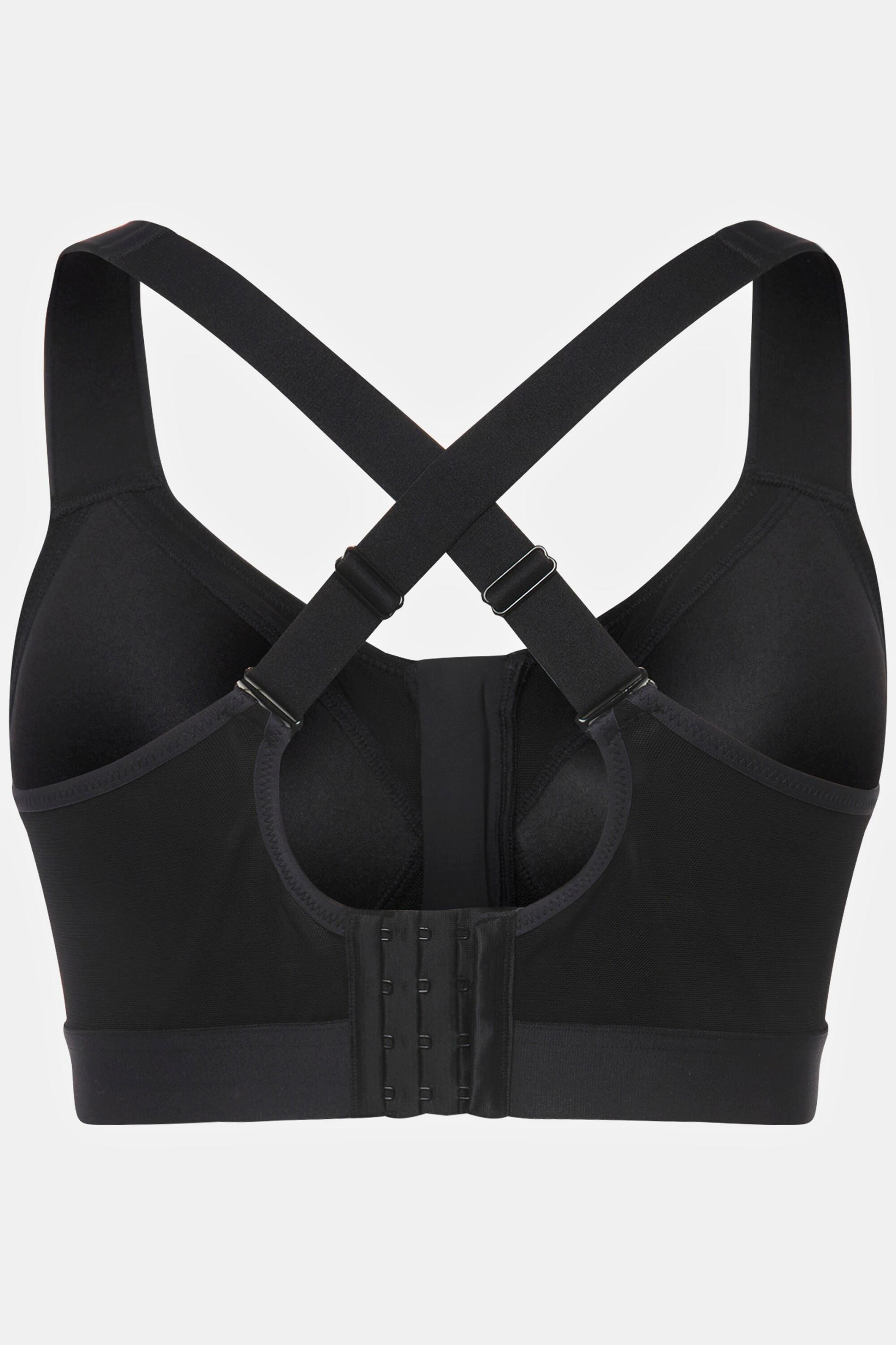 Ulla Popken  Reggiseno sportivo senza ferretto con zip e spalline incrociate 