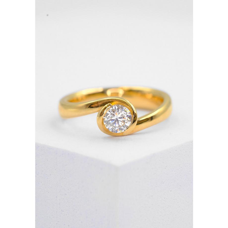MUAU Schmuck  Bague Solitaire Diamant 0.50ct. or jaune 750 