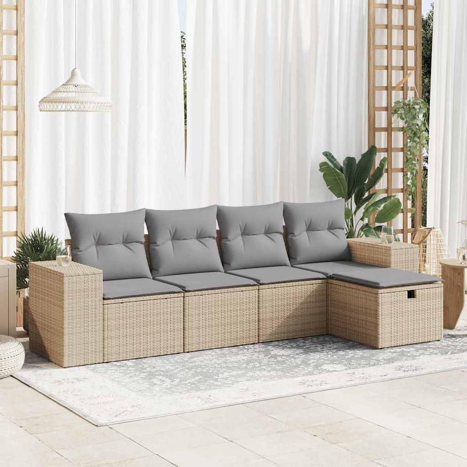 VidaXL set di divani da giardino Polirattan  